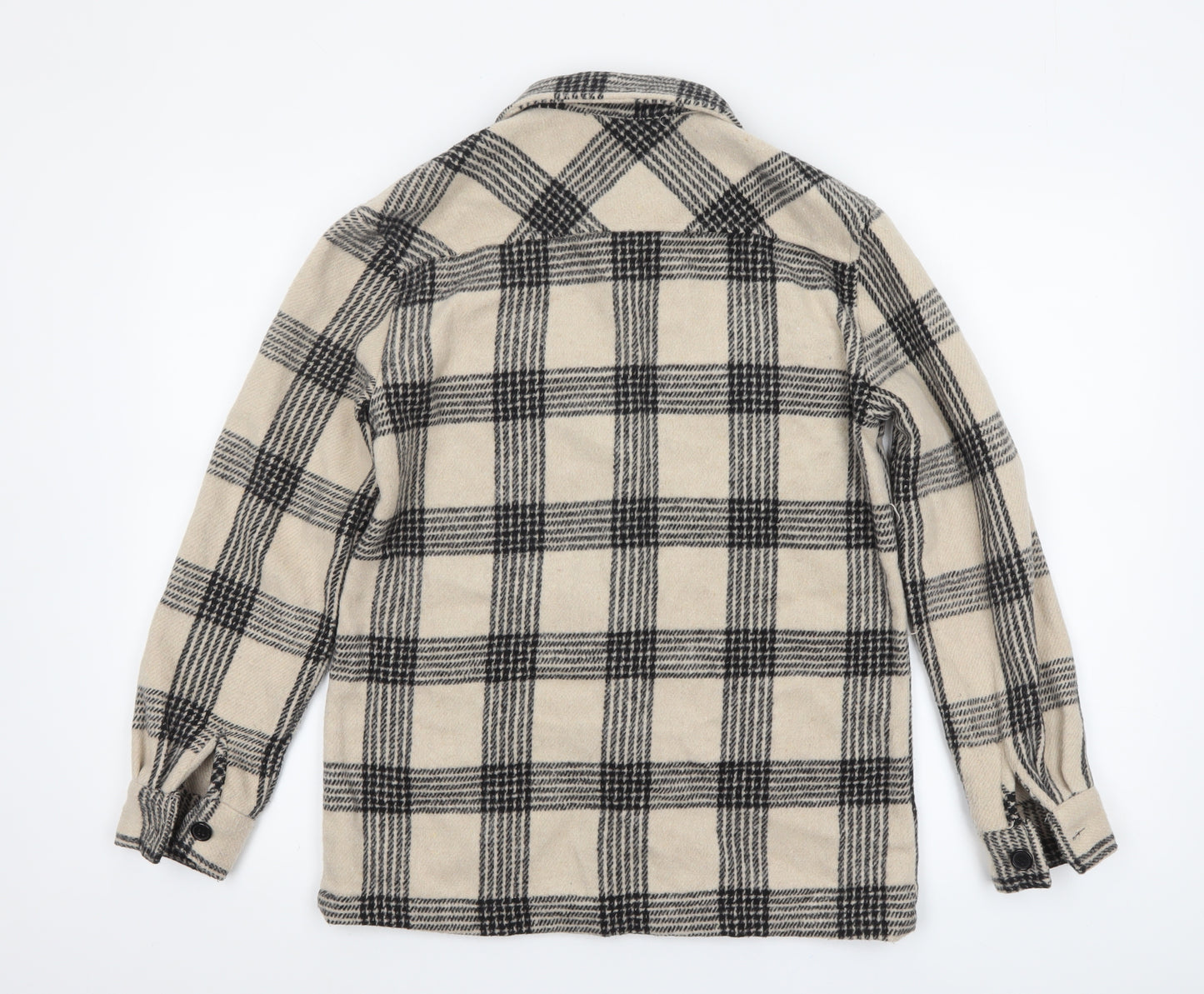 I Saw It First Women’s Beige Check Shacket Jacket Size 8
