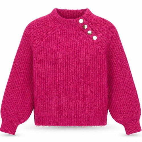 Sonder Studio Women’s Pink Chunky Knit Mock Neck Jumper Size 14