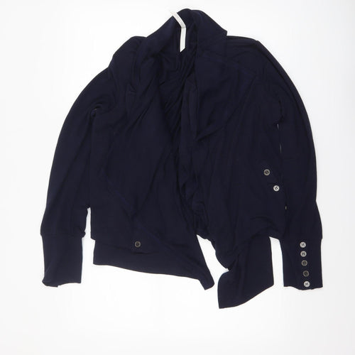 Stella Women Blue Size 16 Collared Button Cuff Cardigan