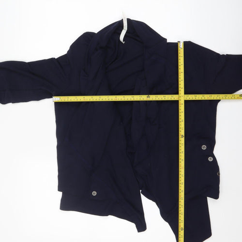 Stella Women Blue Size 16 Collared Button Cuff Cardigan