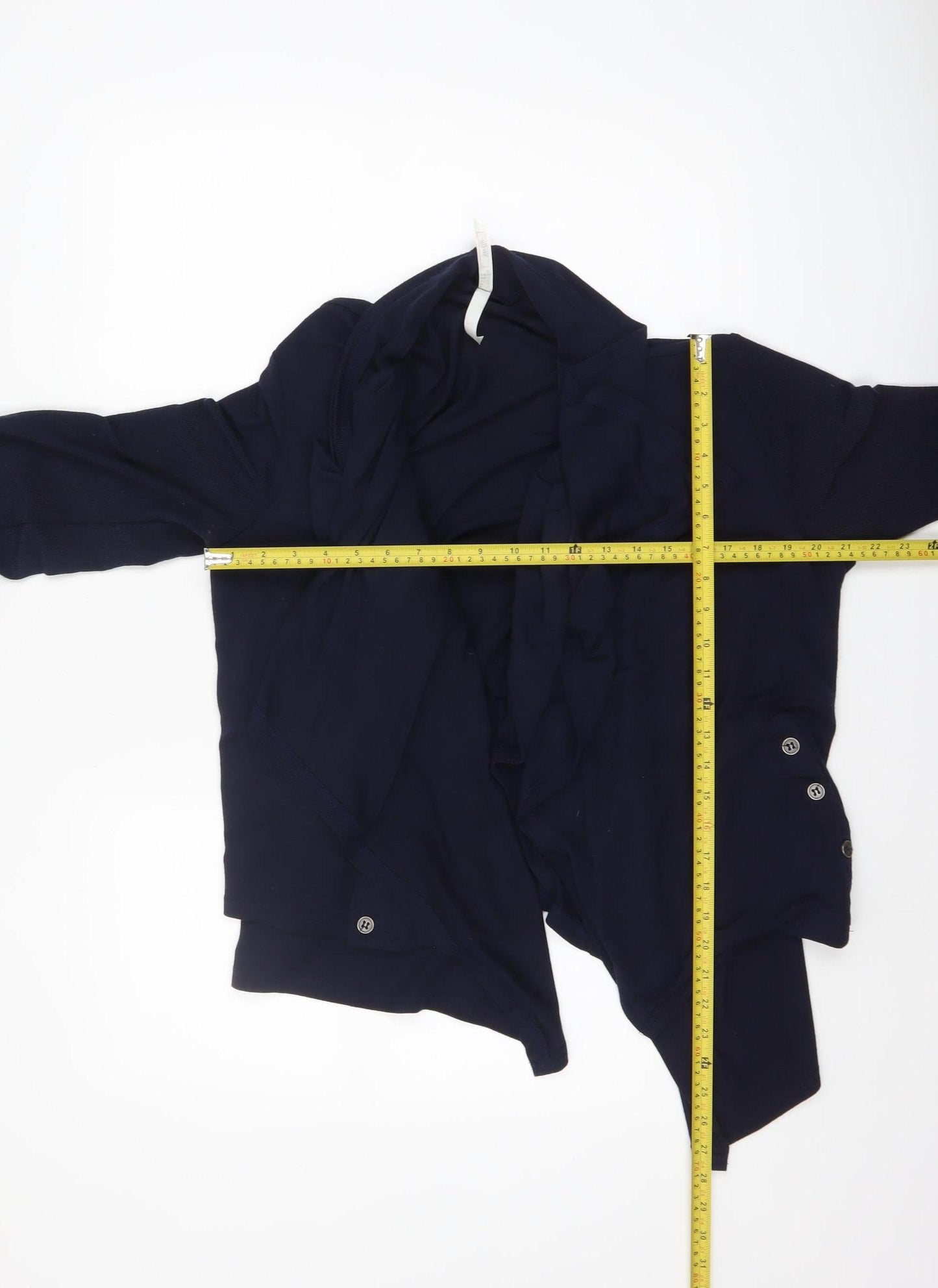 Stella Women Blue Size 16 Collared Button Cuff Cardigan