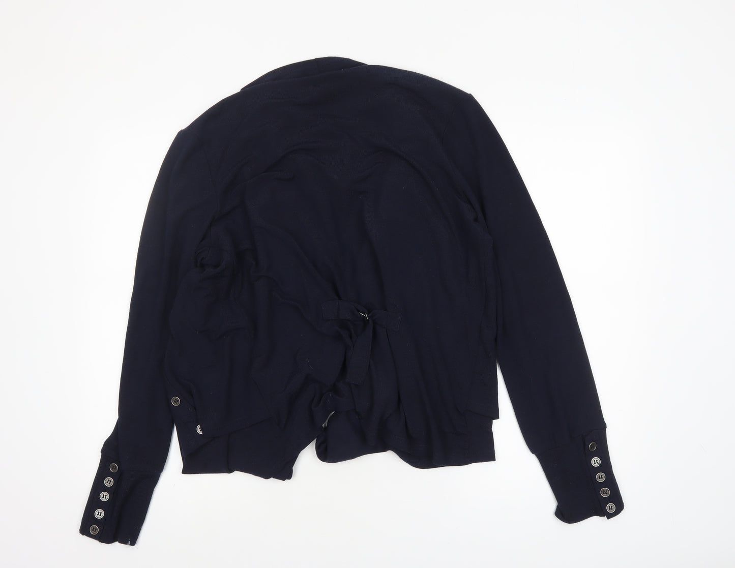 Stella Women Blue Size 16 Collared Button Cuff Cardigan