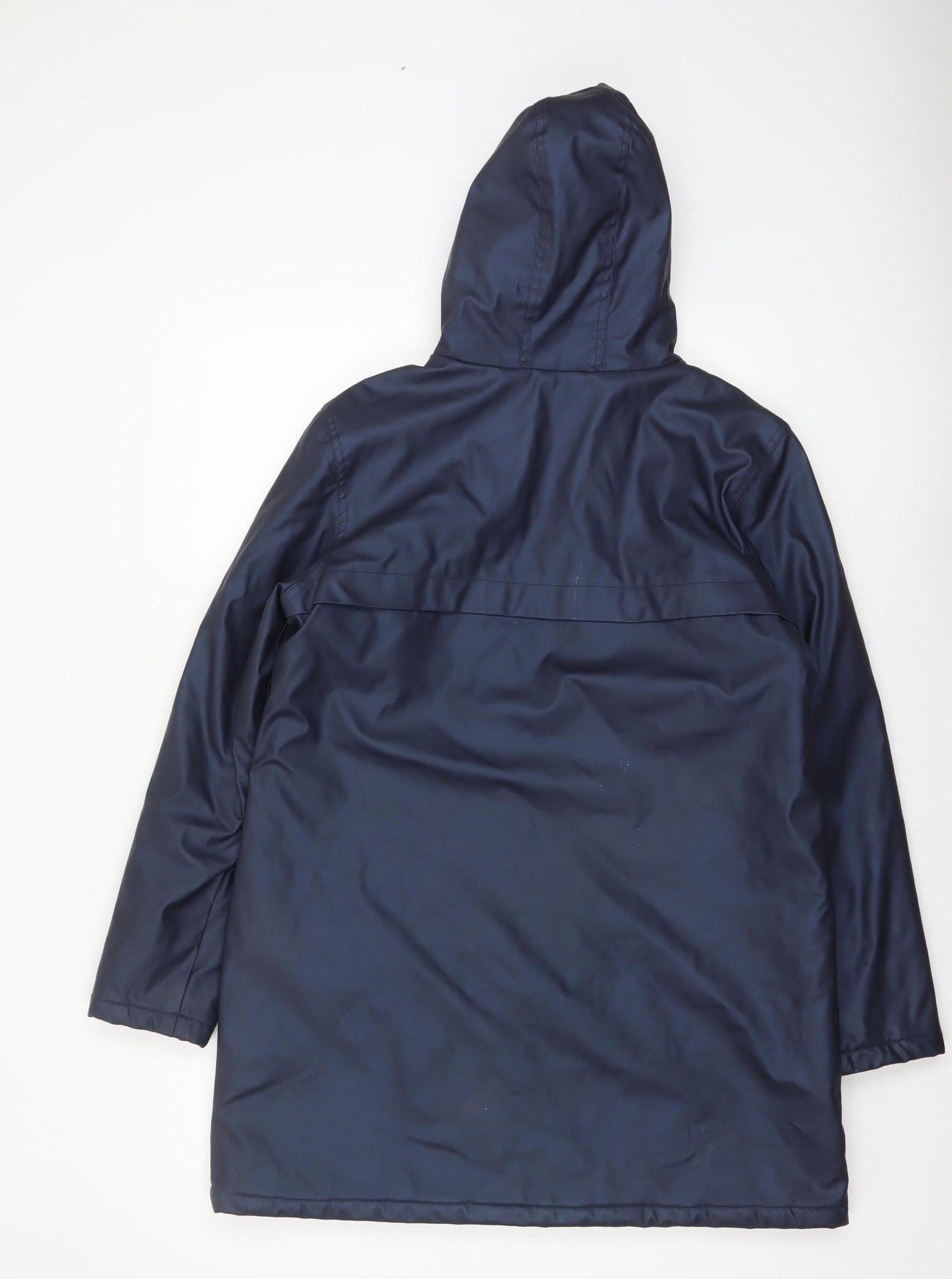 Marks and Spencer Girls Blue Hooded Rain Coat 15-16 Years Waterproof Lined