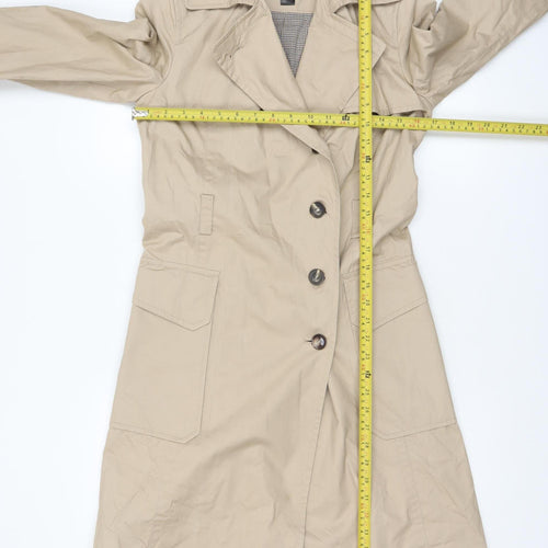 Mango Women Beige XS Classic Long Trench Coat