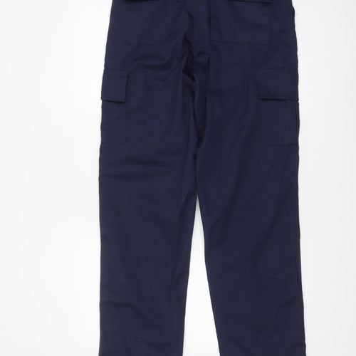 Uneek Men's Navy Blue Cargo Trousers 32L Polyester Cotton Workwear