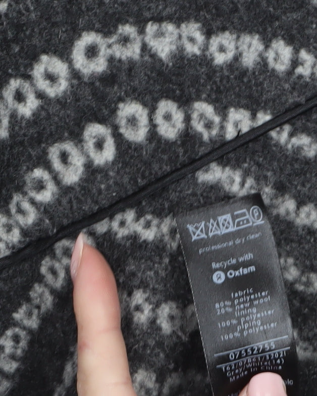 Marks and Spencer Per Una Women's Grey Wool Blend Overcoat Size 14