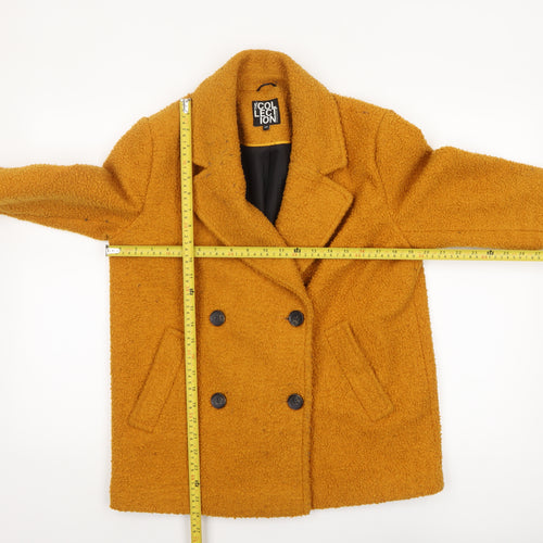 The Collection Debenhams Women's Yellow Pea Coat Size 10 Lined Classic Style