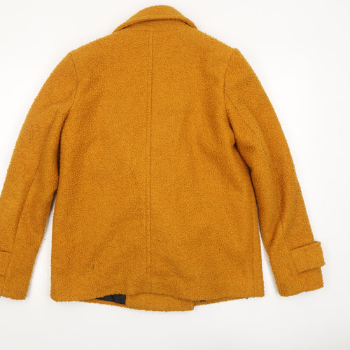 The Collection Debenhams Women's Yellow Pea Coat Size 10 Lined Classic Style