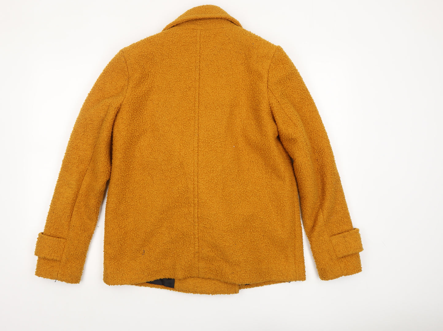 The Collection Debenhams Women's Yellow Pea Coat Size 10 Lined Classic Style