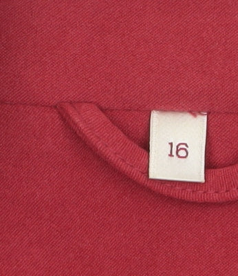 EWM Women's Red Size 16 Classic Mid-Length Zip Jacket