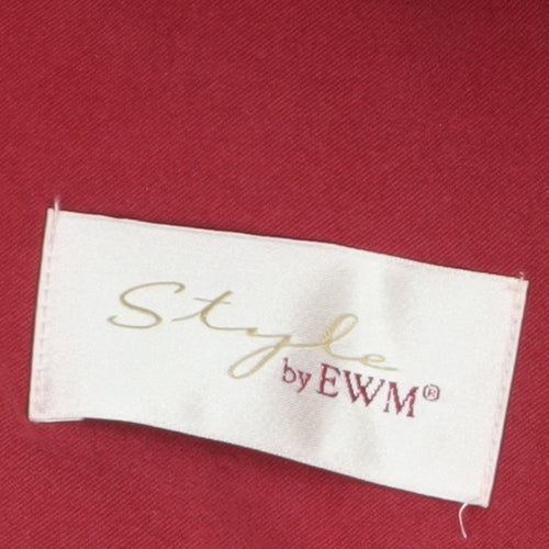 EWM Women's Red Size 16 Classic Mid-Length Zip Jacket