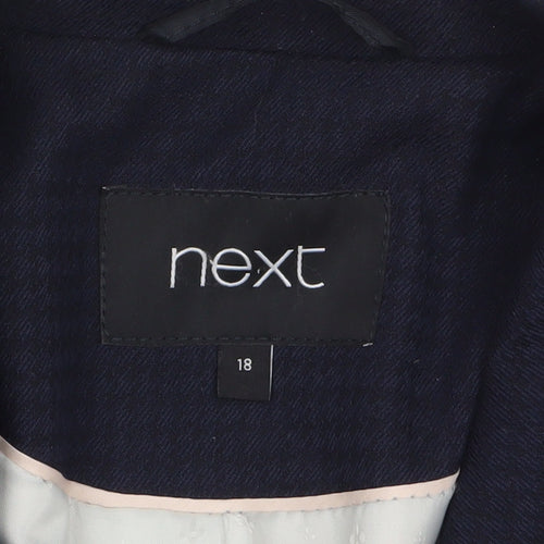 Next Women's Blue Size 18 Classic Lined Tailored 3 Button Blazer Jacket