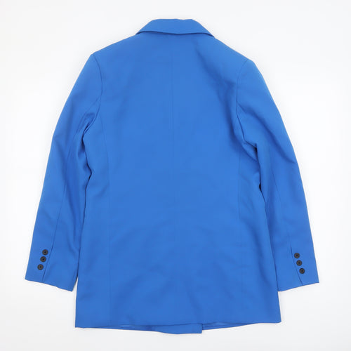 Stradivarius Women's Blue Double-Breasted Blazer Size 8