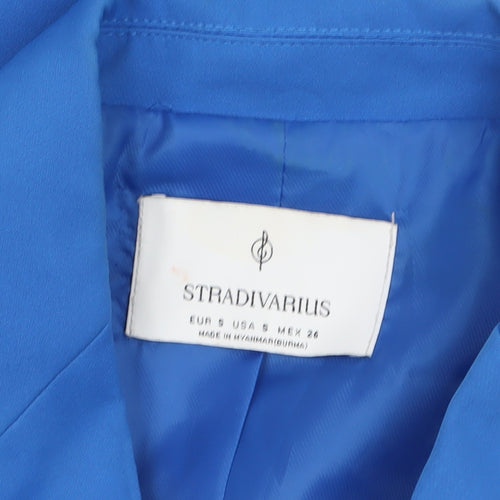 Stradivarius Women's Blue Double-Breasted Blazer Size 8