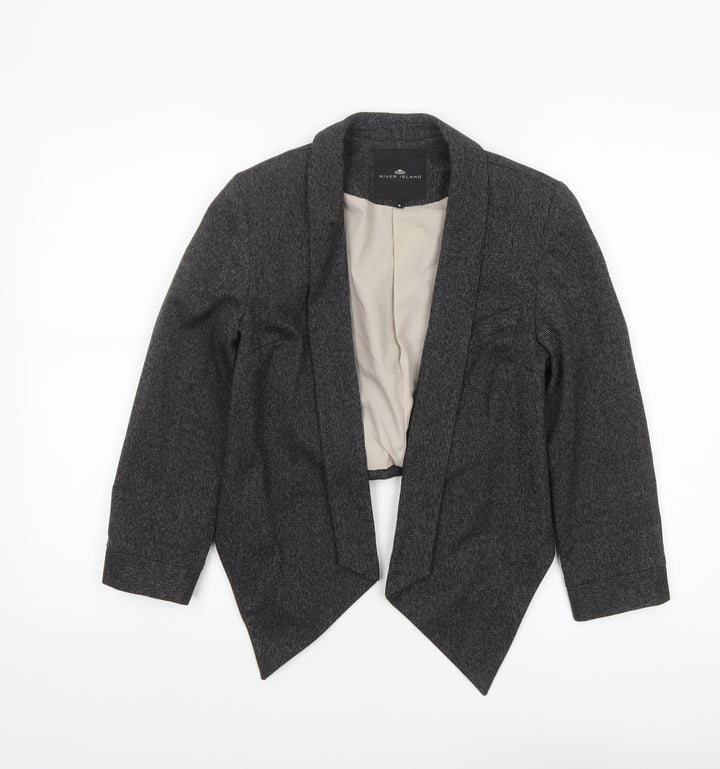 River Island Women's Grey Size 8 Cropped Tailored Suit Jacket