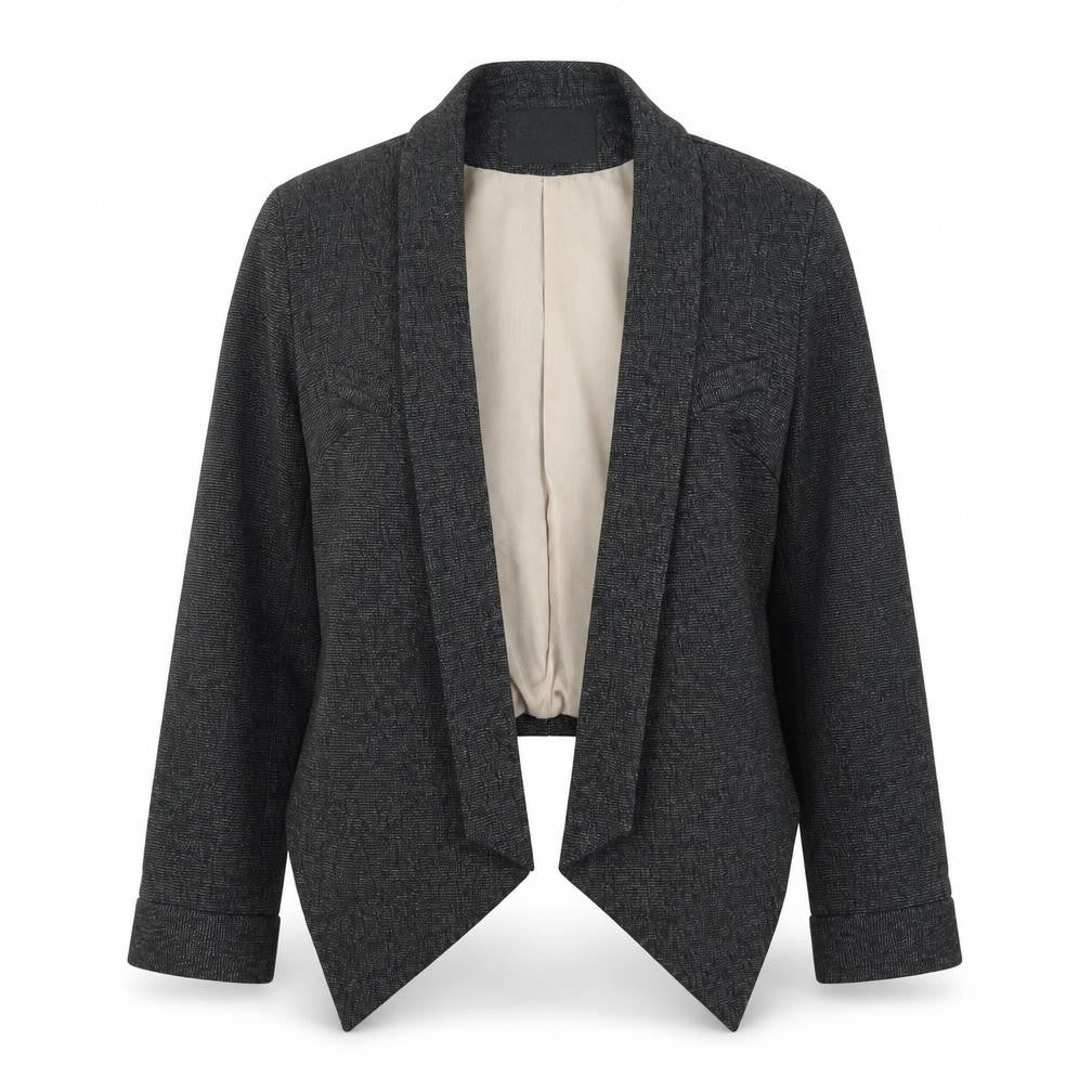 Front view of River Island Women's Grey, size 8, Cropped Tailored Suit Jacket