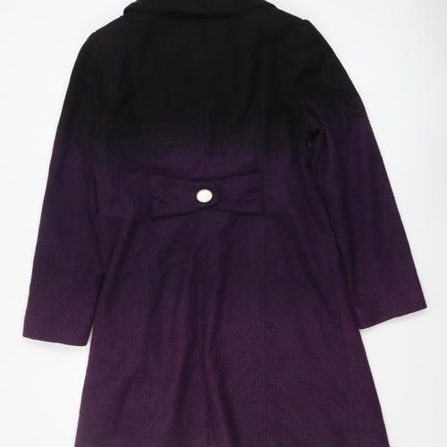 Marks and Spencer Per Una Women’s Purple Wool Blend Overcoat Size 14
