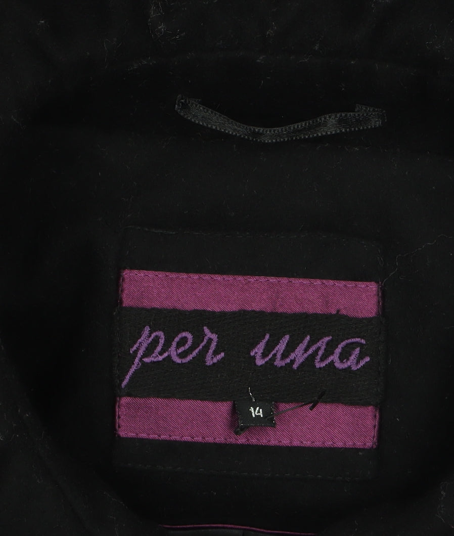 Marks and Spencer Per Una Women’s Purple Wool Blend Overcoat Size 14