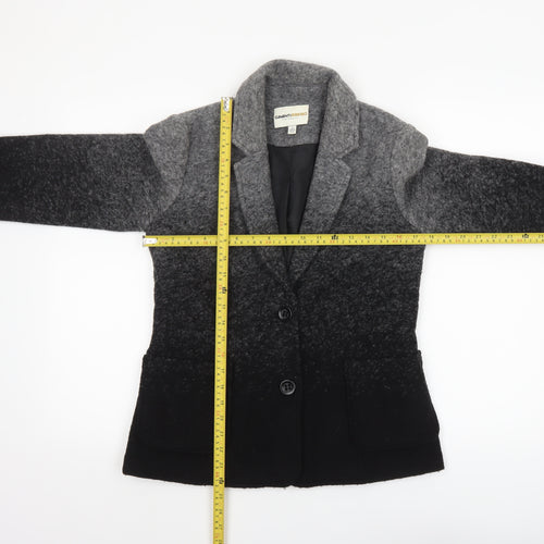 Clements Ribeiro Portobello Womens Grey Black Wool Blend Single-Breasted Blazer UK10