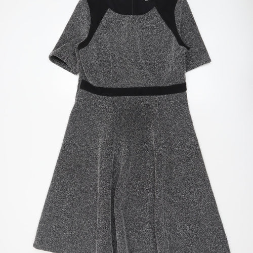 Marks and Spencer Per Una Grey Fit & Flare Tweed Dress Women’s Size 14