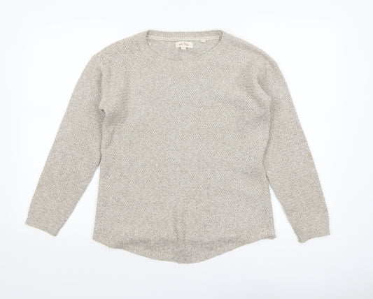 Fat Face Women’s Beige Cotton Blend Crew Neck Jumper Size 6