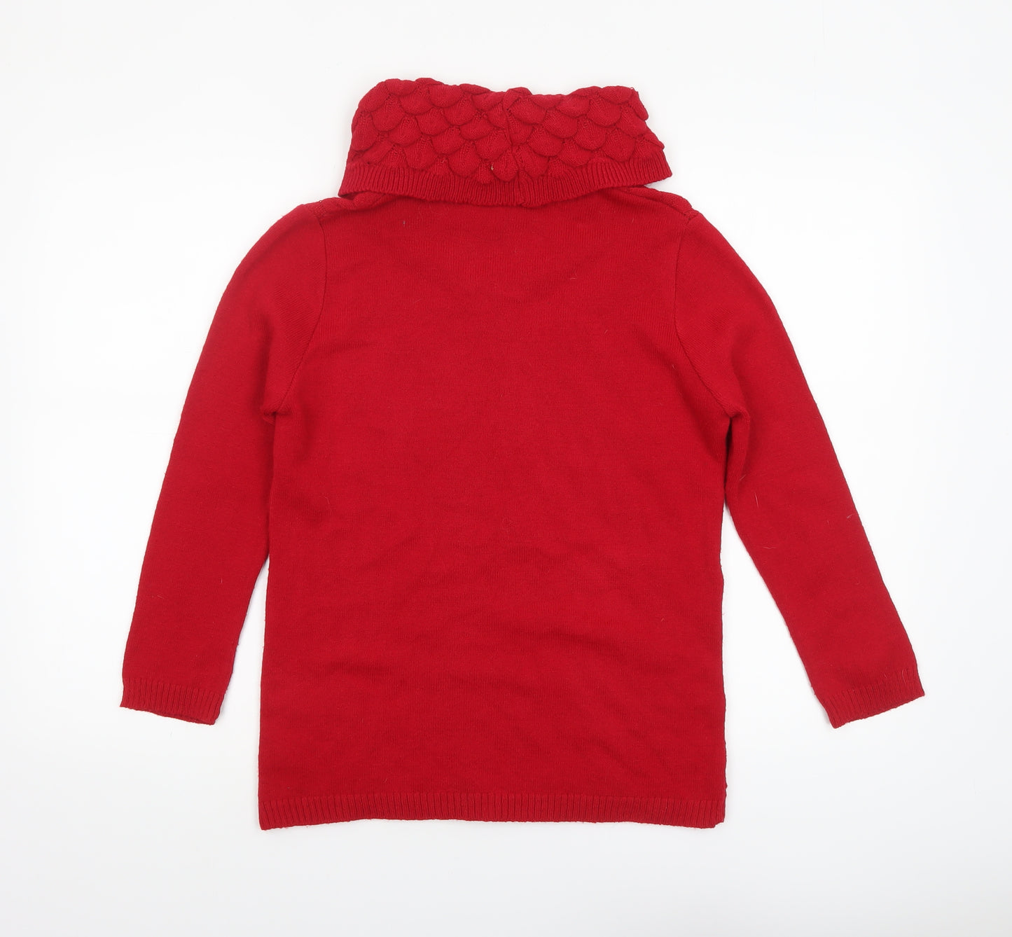 Jenny Loyd Women's Red Cowl Neck Chunky Knit Jumper Size S