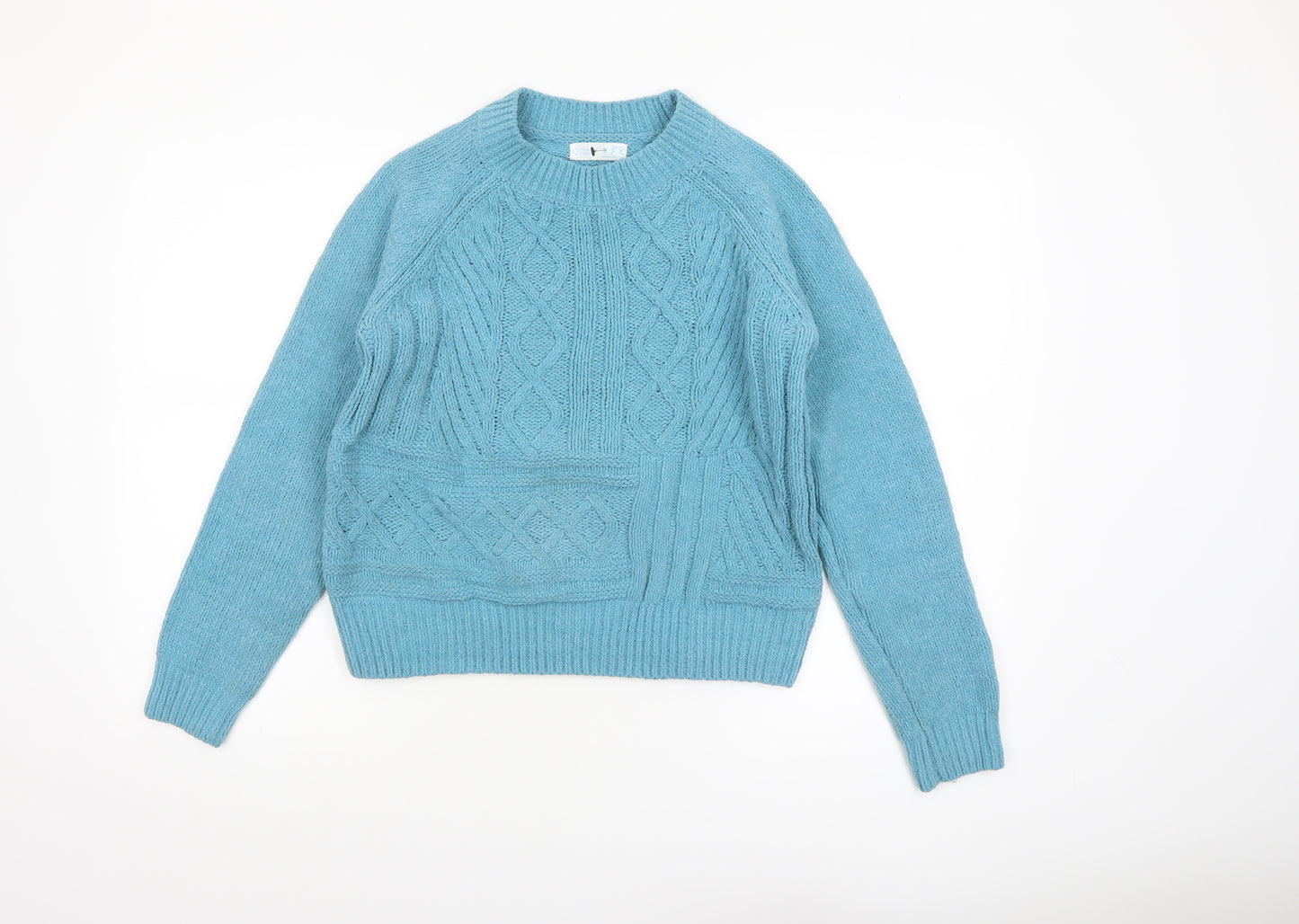 Primark Womens Blue Cable-Knit Pullover Jumper Size S