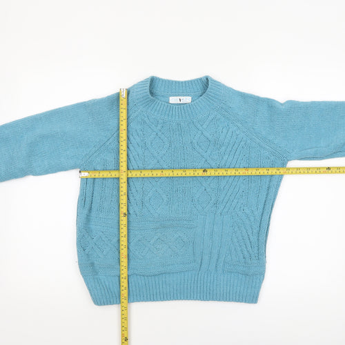 Primark Womens Blue Cable-Knit Pullover Jumper Size S