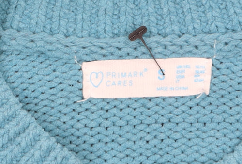 Primark Womens Blue Cable-Knit Pullover Jumper Size S