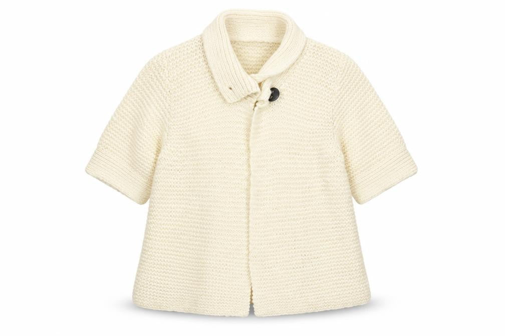 Front view of Part Two Women's Ivory Wool Chunky-Knit Cardigan L