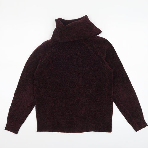 F&F Women’s Purple Roll Neck Chunky Knit Jumper Size 6