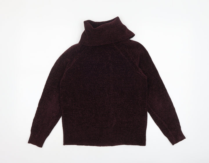 F&F Women’s Purple Roll Neck Chunky Knit Jumper Size 6