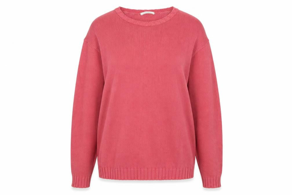 Marks and Spencer Women’s Pink Crew Neck Cotton Jumper Small