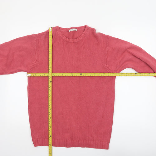 Marks and Spencer Women’s Pink Crew Neck Cotton Jumper Small