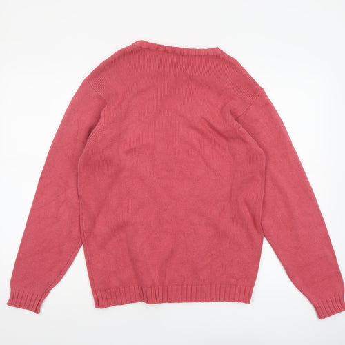 Marks and Spencer Women’s Pink Crew Neck Cotton Jumper Small