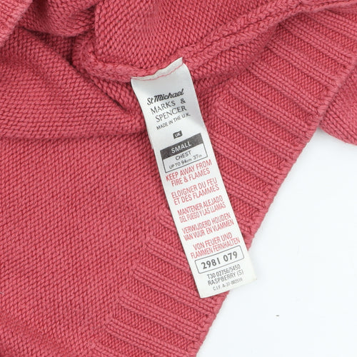 Marks and Spencer Women’s Pink Crew Neck Cotton Jumper Small