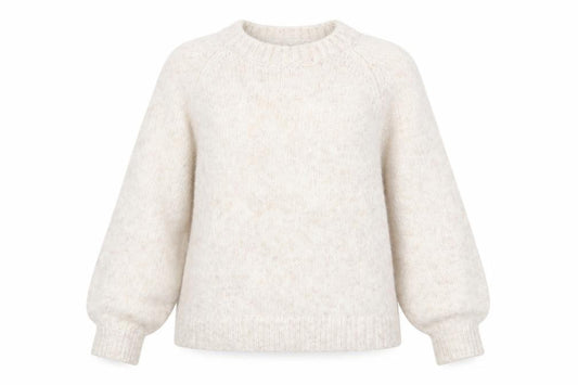 Front view of F&F Women Ivory Knit jumper, size S, Long Sleeve Crew Neck