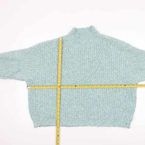 Marks and Spencer Women’s Green Chunky Knit High Neck Pullover Jumper XL