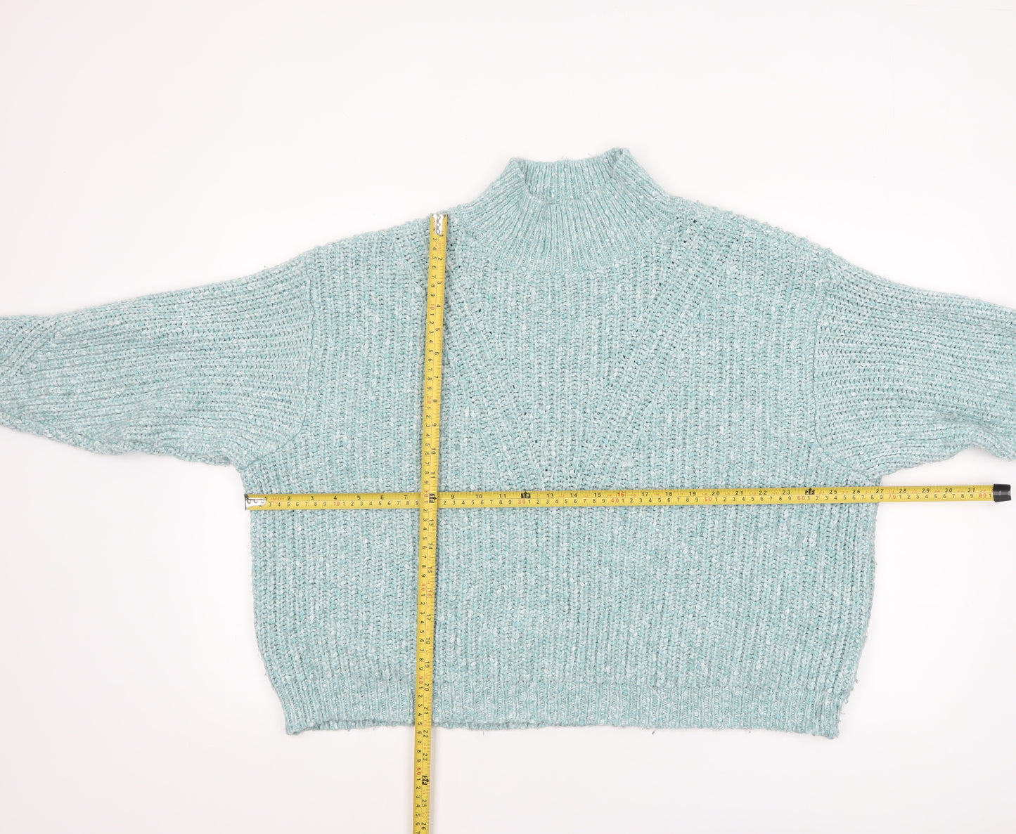 Marks and Spencer Women’s Green Chunky Knit High Neck Pullover Jumper XL