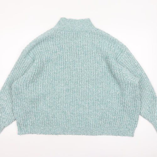 Marks and Spencer Women’s Green Chunky Knit High Neck Pullover Jumper XL