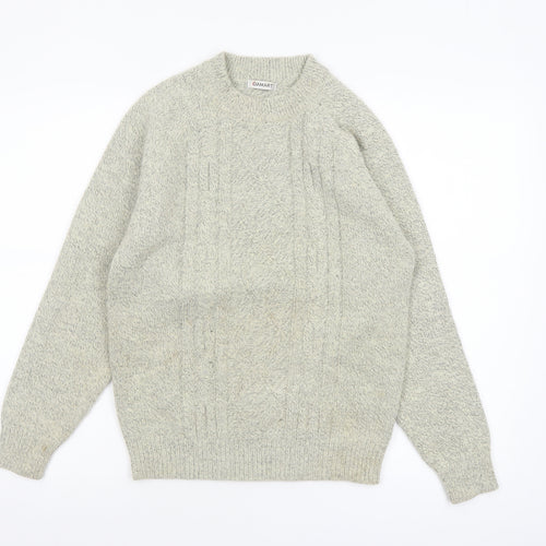 Damart Women's Grey Cable-Knit Crew Neck Pullover Jumper XS