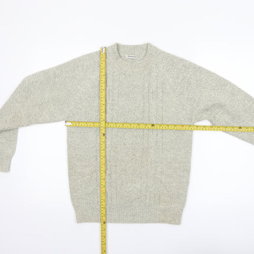 Damart Women's Grey Cable-Knit Crew Neck Pullover Jumper XS