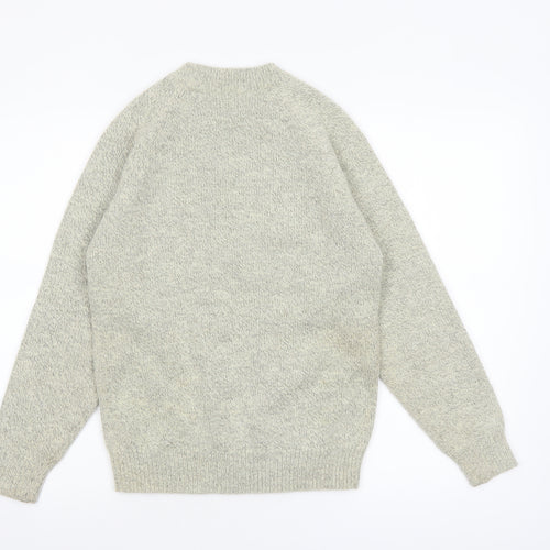 Damart Women's Grey Cable-Knit Crew Neck Pullover Jumper XS