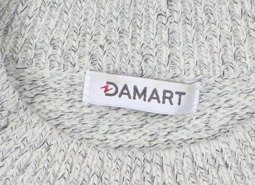 Damart Women's Grey Cable-Knit Crew Neck Pullover Jumper XS