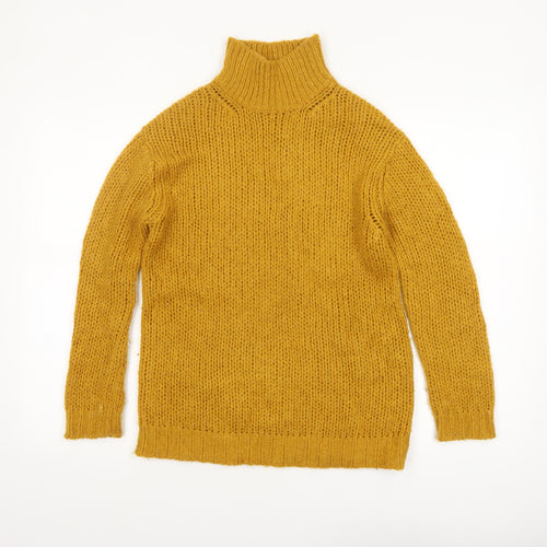 Heine Women’s Yellow Wool Blend Roll Neck Chunky Knit Jumper Size 8
