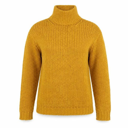 Heine Women’s Yellow Wool Blend Roll Neck Chunky Knit Jumper Size 8