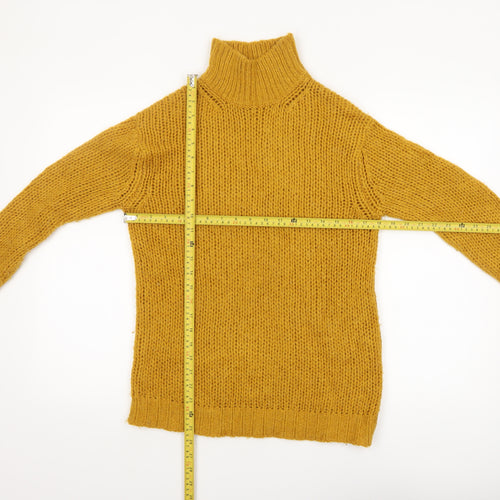 Heine Women’s Yellow Wool Blend Roll Neck Chunky Knit Jumper Size 8