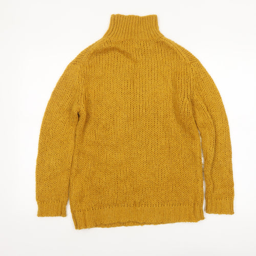 Heine Women’s Yellow Wool Blend Roll Neck Chunky Knit Jumper Size 8