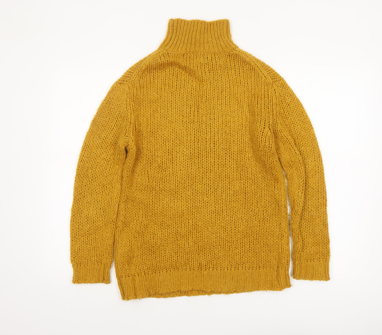 Heine Women’s Yellow Wool Blend Roll Neck Chunky Knit Jumper Size 8