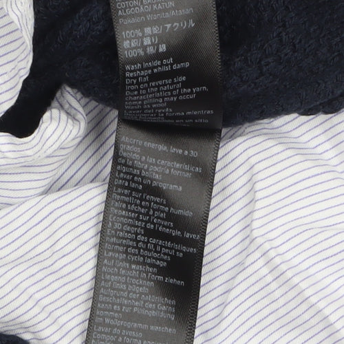 Topshop Women's Blue Collared Pullover Jumper UK 8 Classic Knit